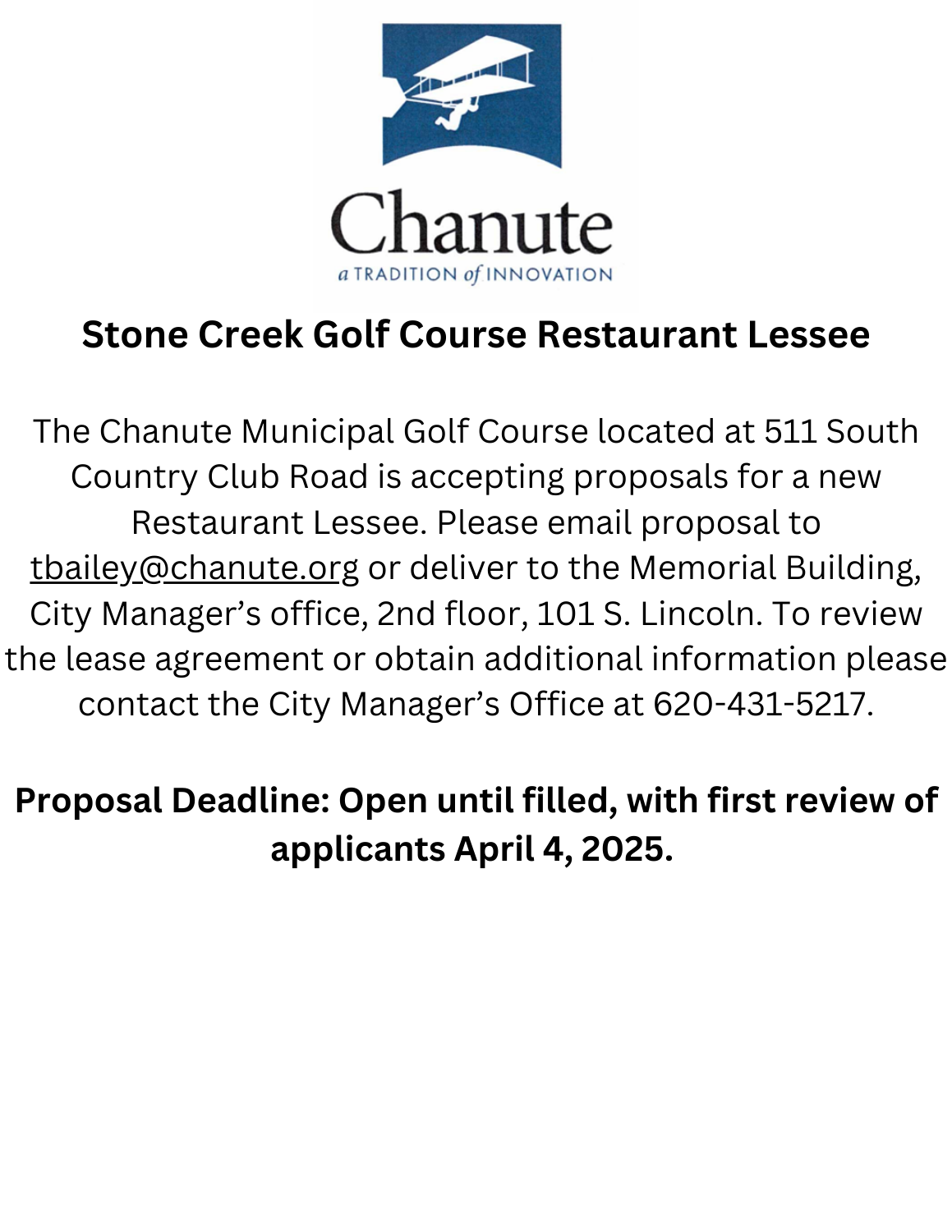 Stone Creek Golf Course Lessee