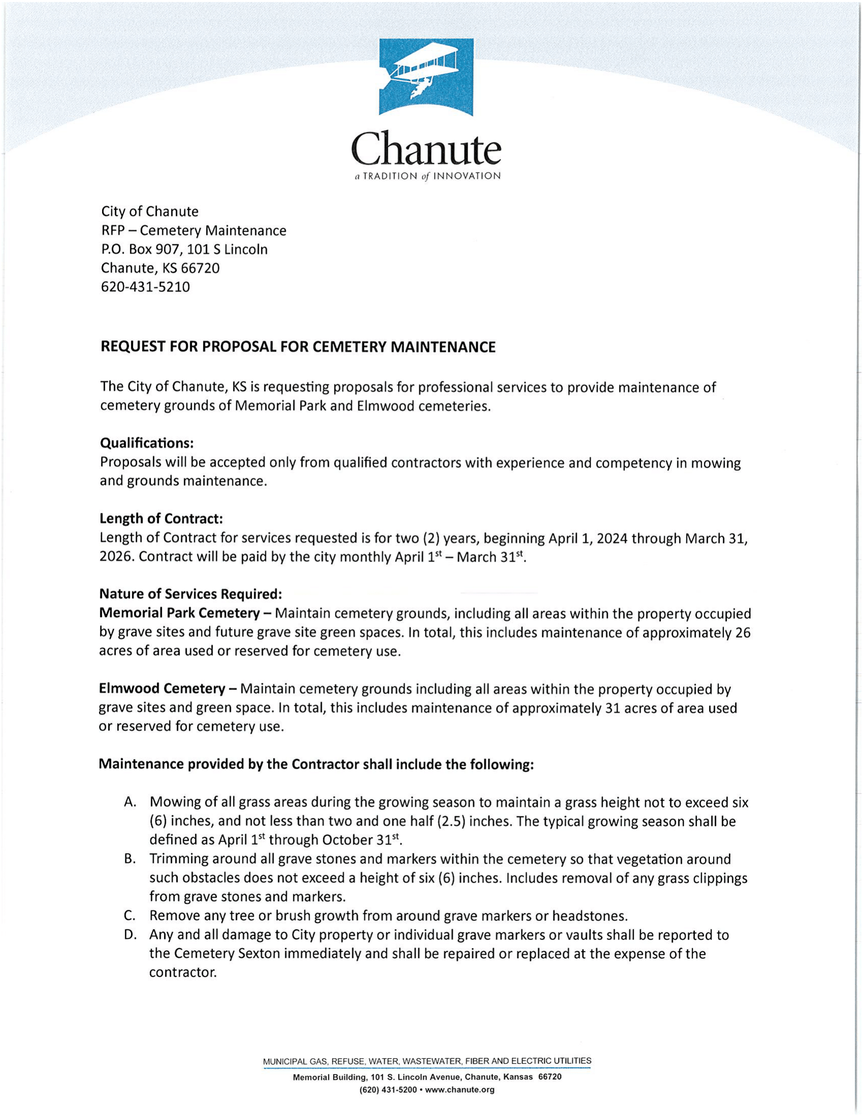 RFP for Cemetery Maintenance-1
